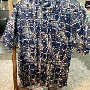 Nautical Print Blue Men's Shirt